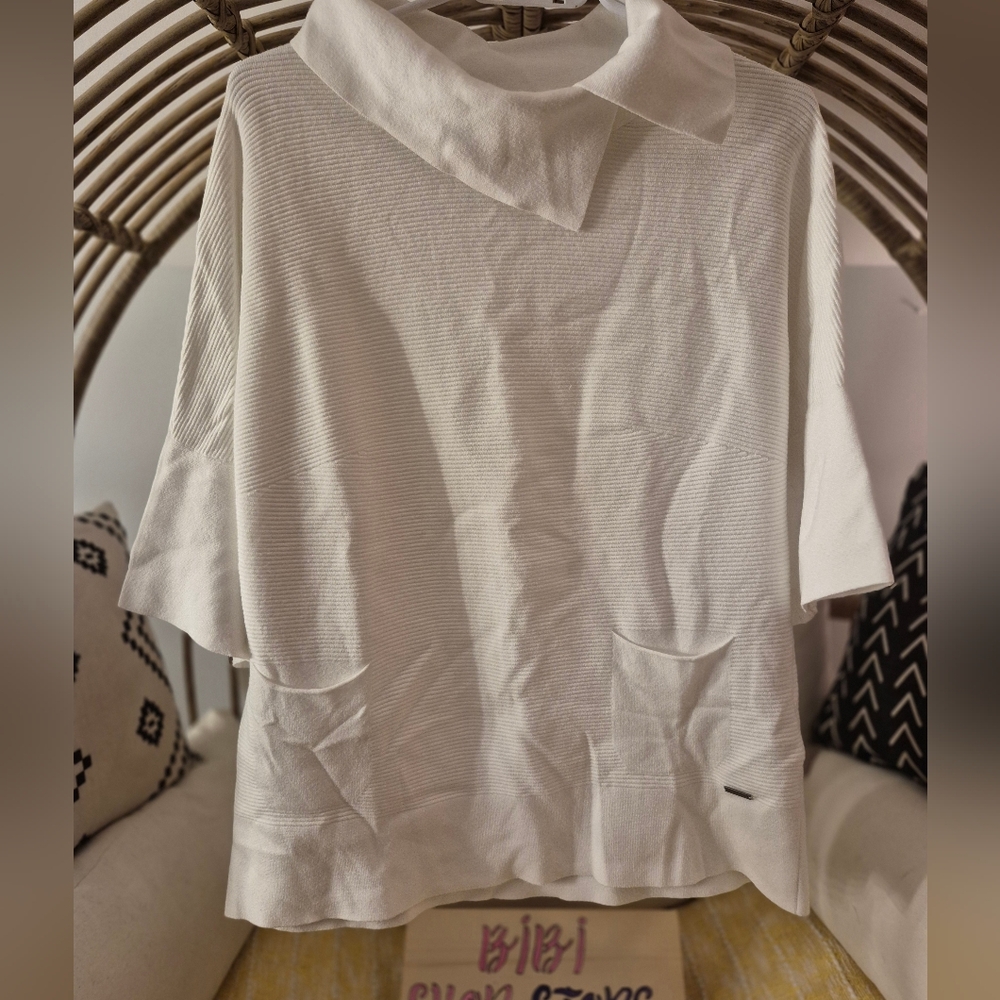 Chic White Cowl Neck Sweater
